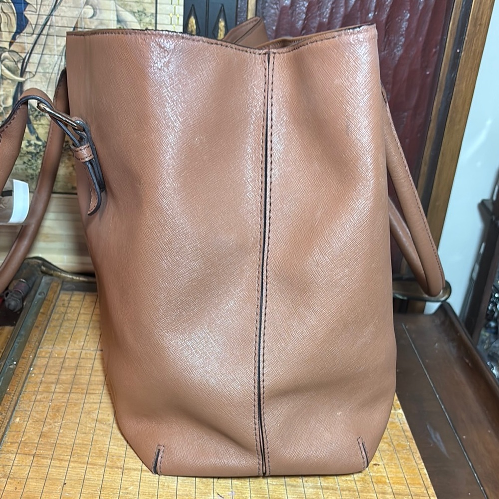 Kate Spade Tote Tan Dune Safiano Leather Ariel Structured Design and Dust Bag - Picture 9 of 17